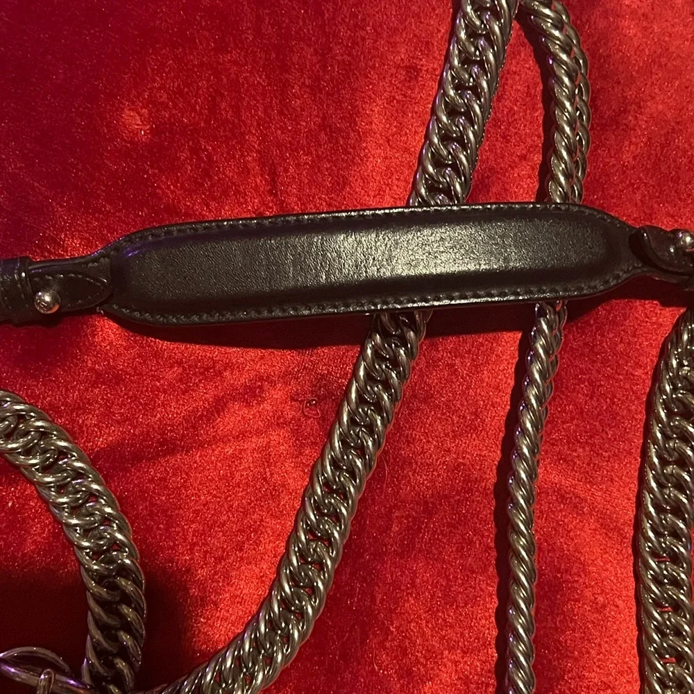 Fendi Kan l Small Bag. Black Leather with silver and leather crossbody strap. - Picture 12 of 16